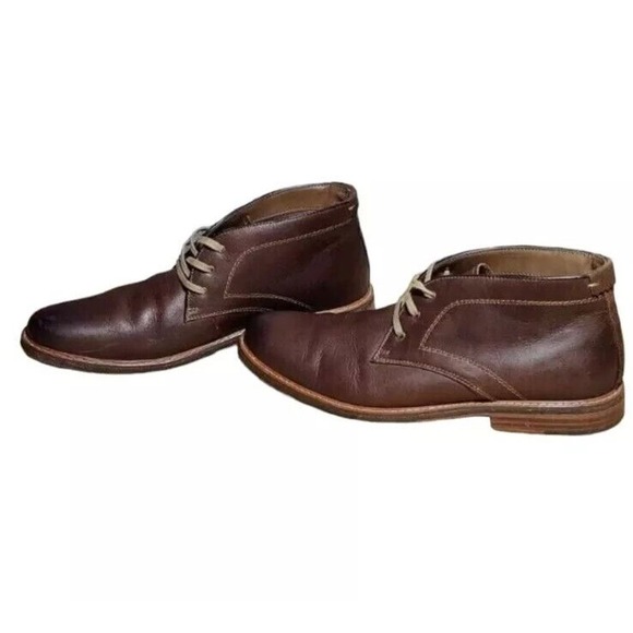 Mens Chaps Ralph Lauren Brown Leather Chukka Boots Size 12 Lug Shoes Ankle